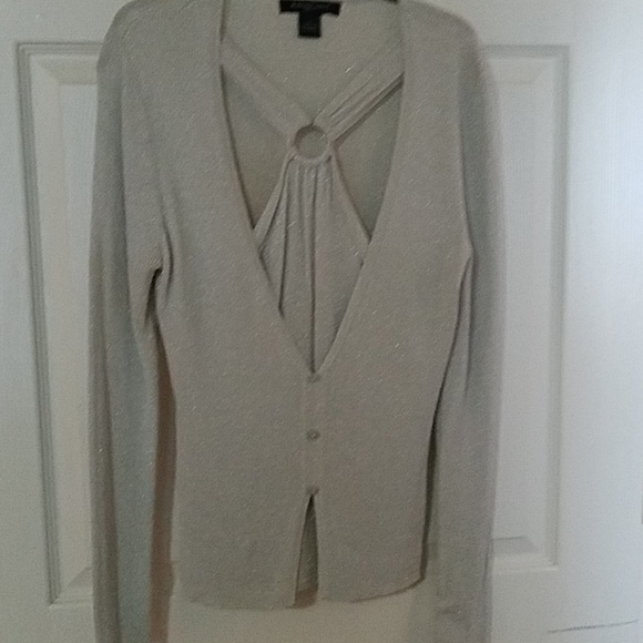 august silk Sweaters - PRETTY grey sweater with metallic detail